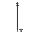 Montour Line Stanchion Post and Rope Removable Base Black Post Ball Top CXR-BK-BA